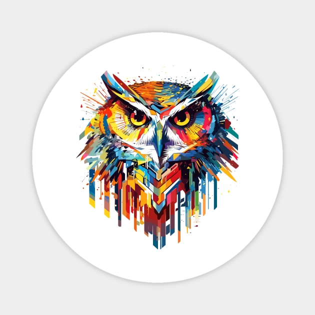 Owl Bird Animal Nature Freedom Wildlife Wonder Abstract Magnet by Cubebox